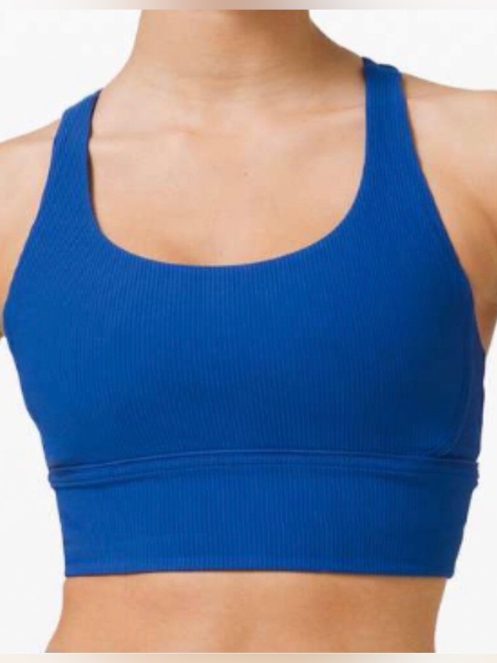 Lululemon Energy Longline Ribbed Bra Luxtreme 💙 BLUE Size 6 EUC Like New!
